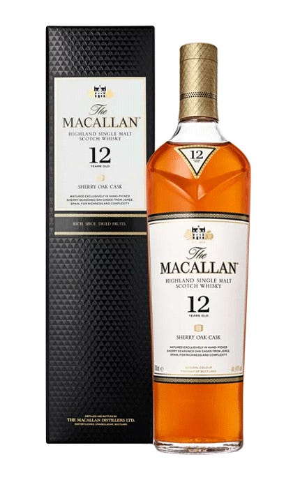 Macallan Distillery Sherry Oak 12 Year Old Single Malt Scotch Whisky 750 mL