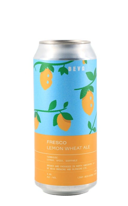 Beva Brewing Fresco Lemon Farmhouse Wheat Ale 473 mL