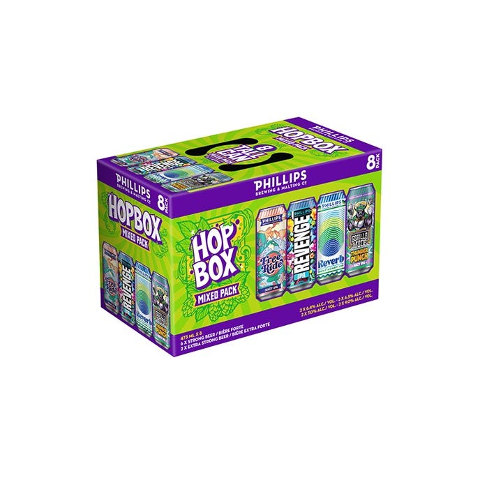Phillips. I Box Phillips Brewing Hop Box IPA Mix Pack 8 X 473 mL