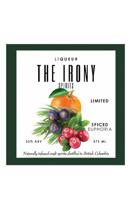 The Irony Spirits Spiced Euphoria Liqueur 375 mL