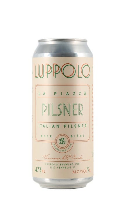 Luppolo Brewing La Piazza Italian Pilsner 473 mL