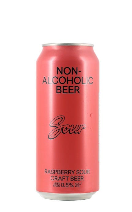 Biere Sans Alcool Raspberry Sour Non Alcohol 473 mL
